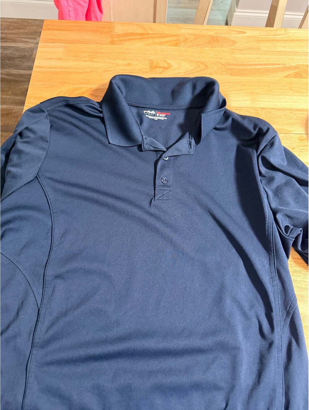 FILA Sport Golf Athletic Fit Polo Shirt Medium Navy Blue